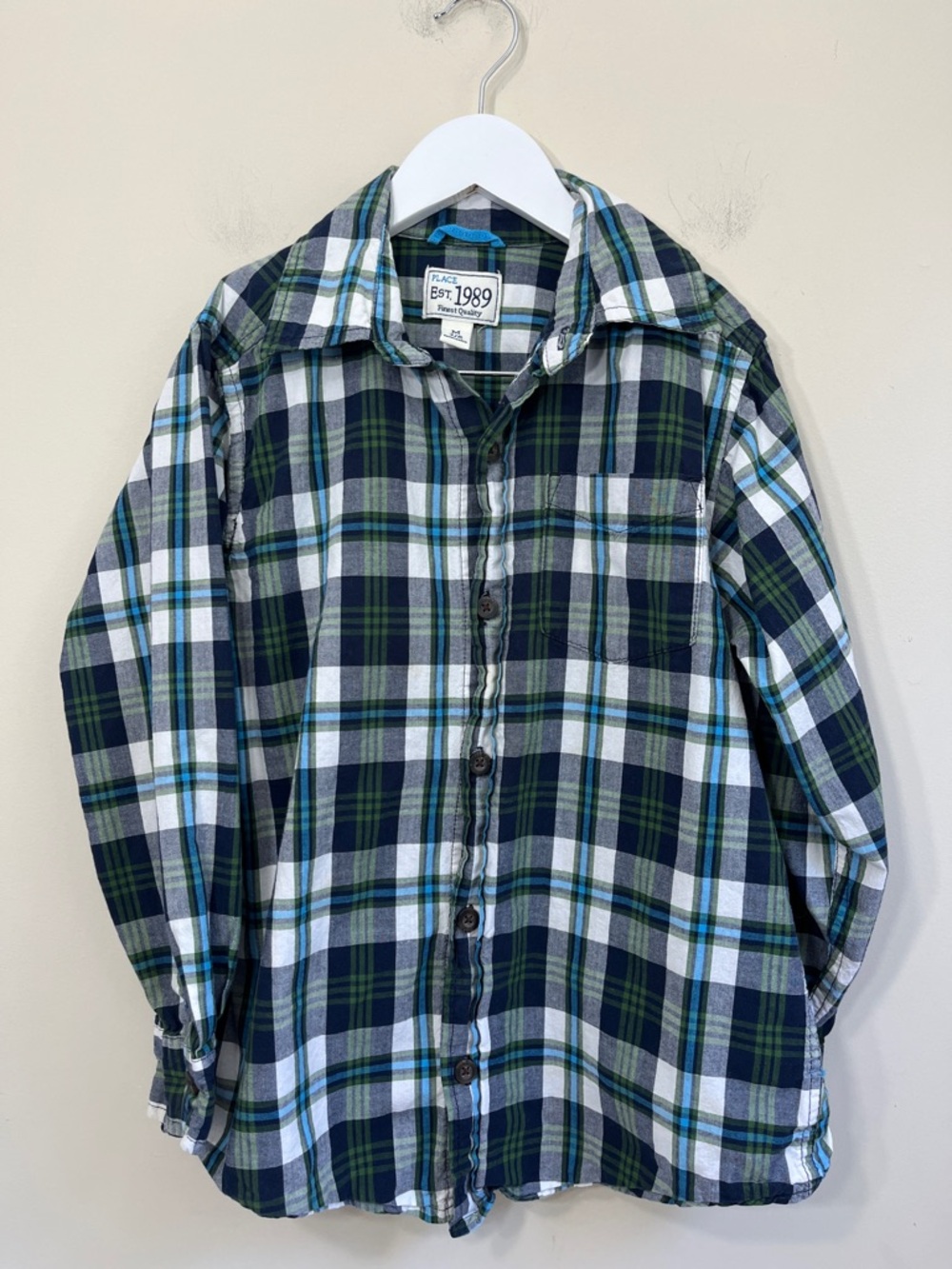 PLACE Little Boy's Long Sleeve Button Down Shirt Size M 7/8